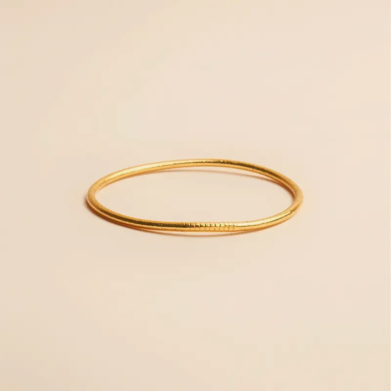 Thin Mantra Gold Bangle