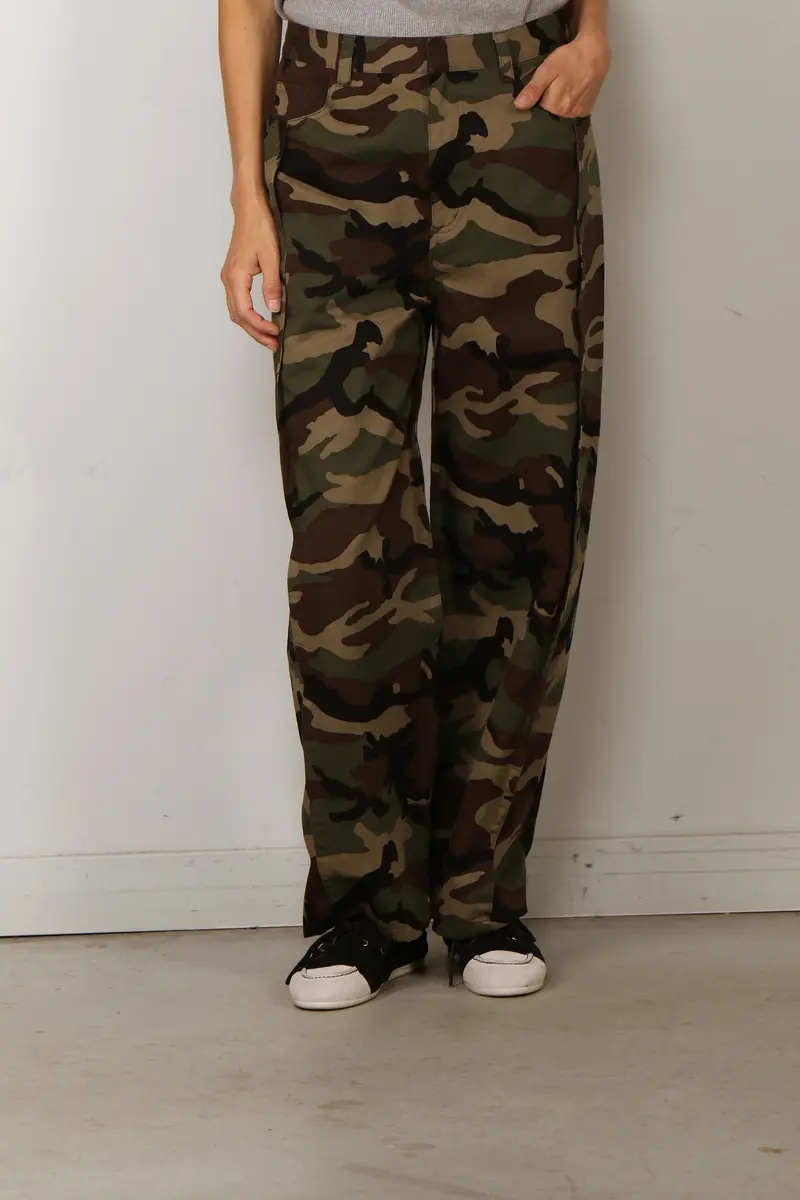 Tibi - Broek - Camouflage Twill Tuck Jean - Army Multi