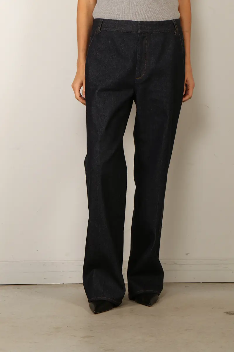 Tibi - Jeans - Indigo Denim Pat Trouser Jean - Dark Denim