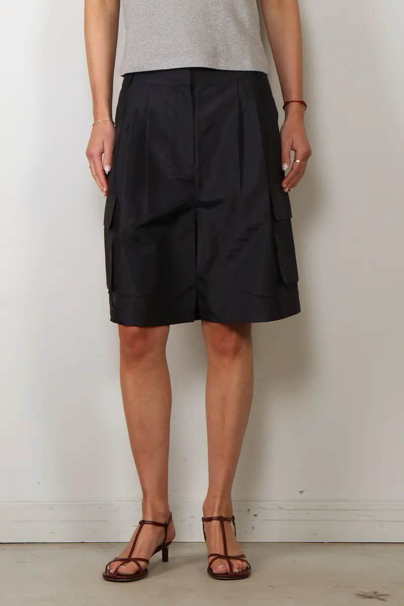 Tibi - Short - Crispy Nylon Stella Short - Navy