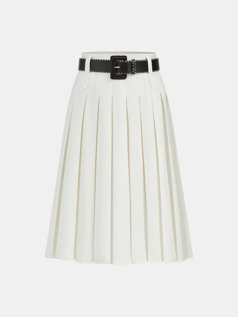 Tigerlily | Spódnica midi plisowana z paskiem w talii, elegancki fason