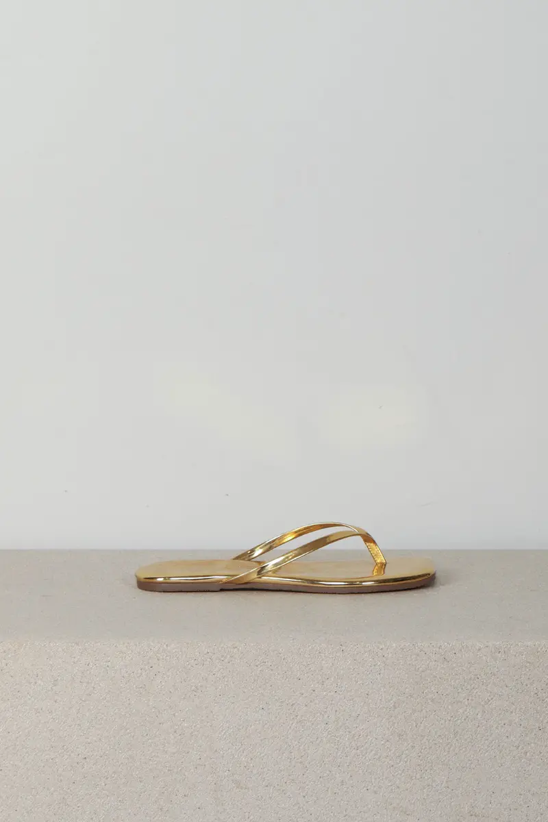 TKEES - Slippers - Square Toe Lily Mirror - Gold