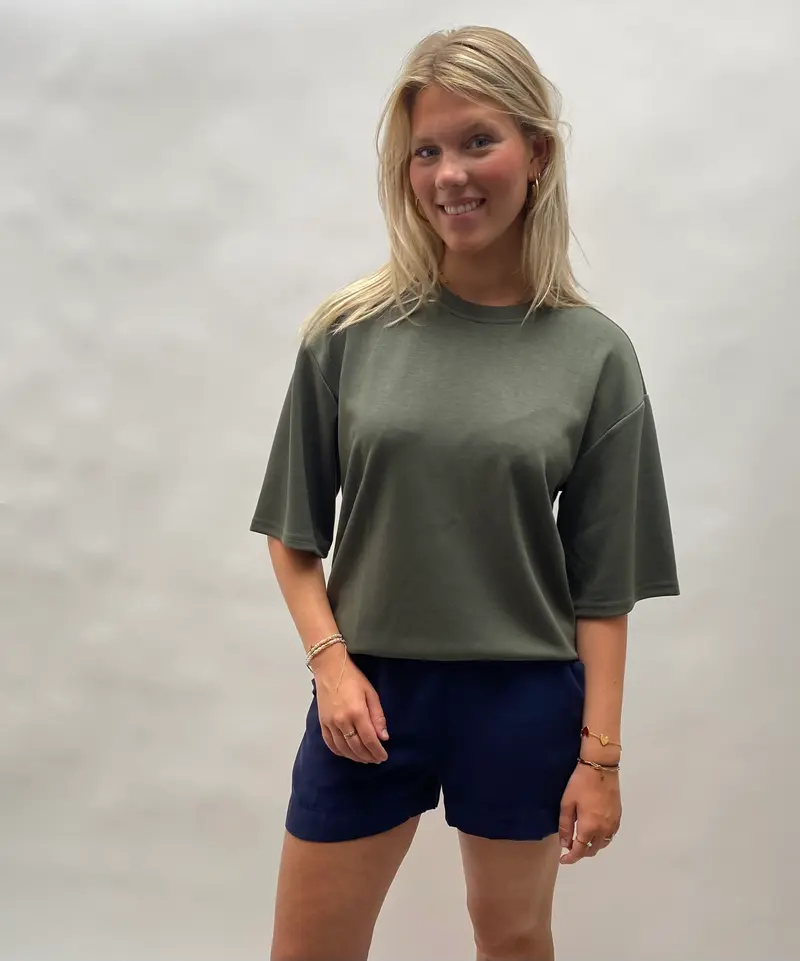 TOODAY azra boxy tshirt army
