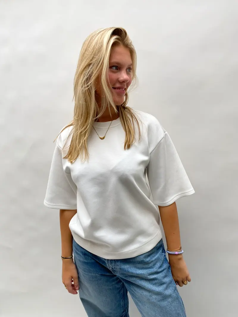 TOODAY azra boxy tshirt snow white