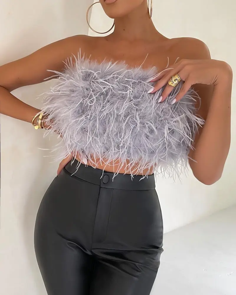 Top Piume Sofisticato