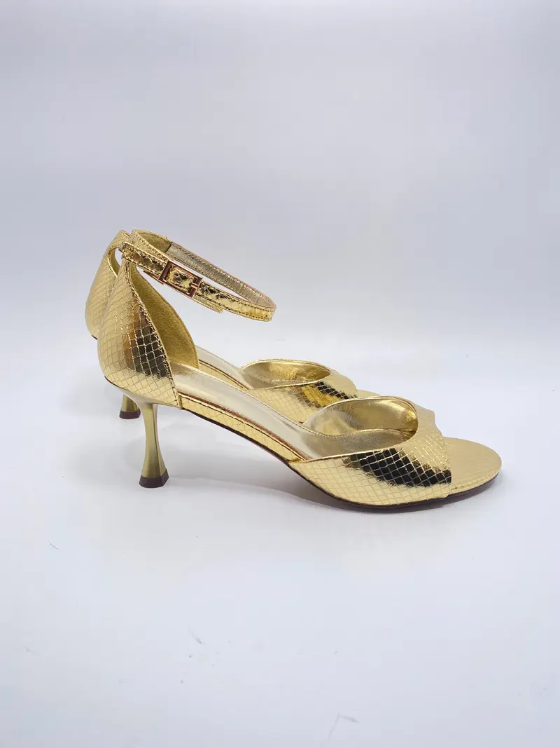 Toral firenze metallic sandaal met hak goud