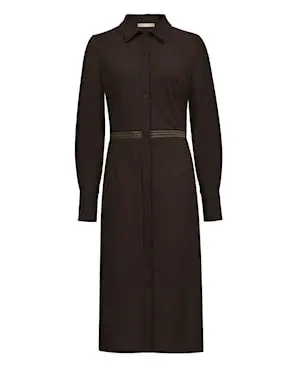 Triple Nine midi jurk met gouden tailleband