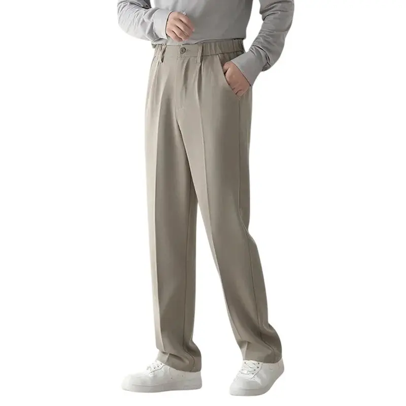 Trousers Men Formal Draped Design Relaxed Tailored Fit