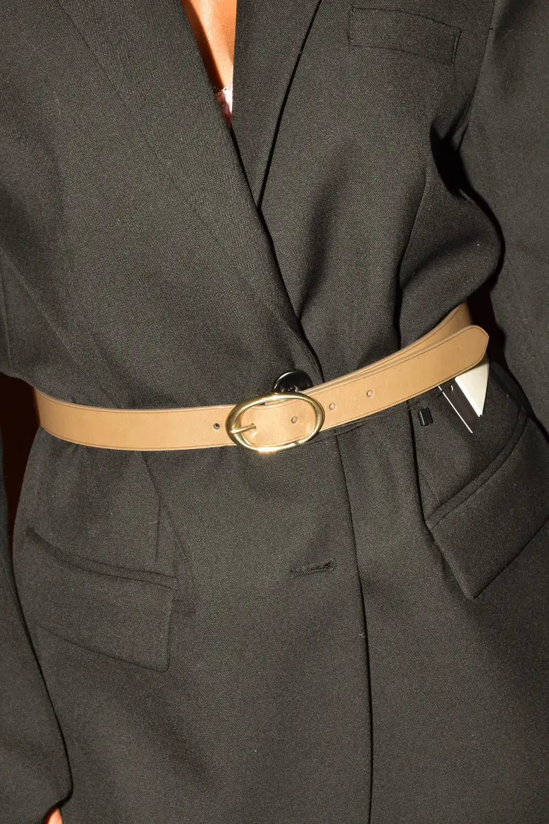 TWP - Riem - Narrow Belt - Mink/Light Gold