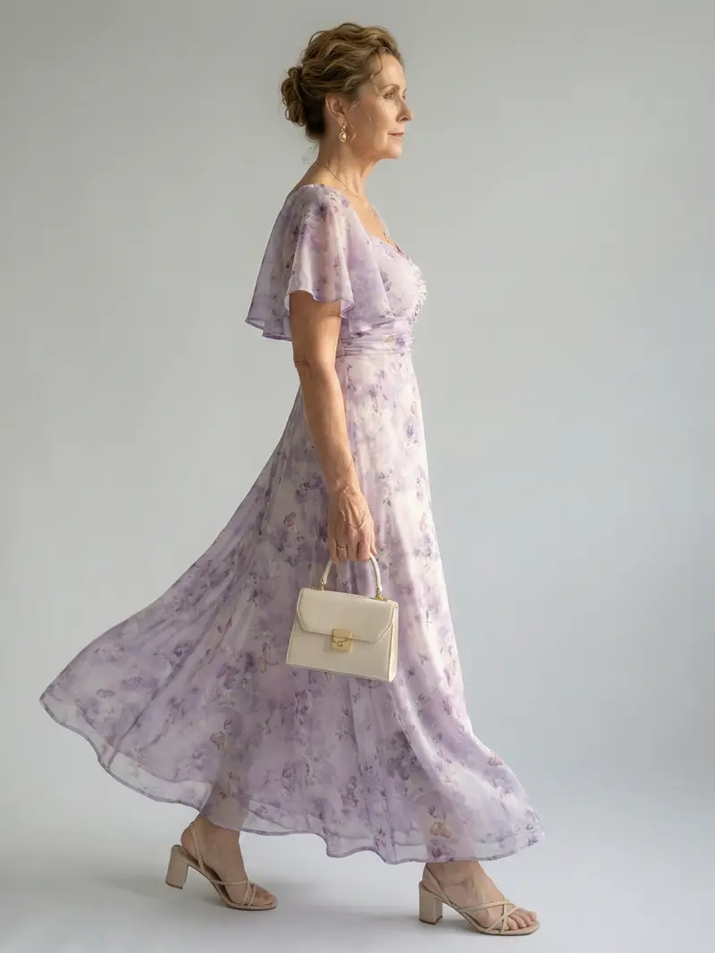 Vaelis | Midi-Kleid mit Flügelärmeln
