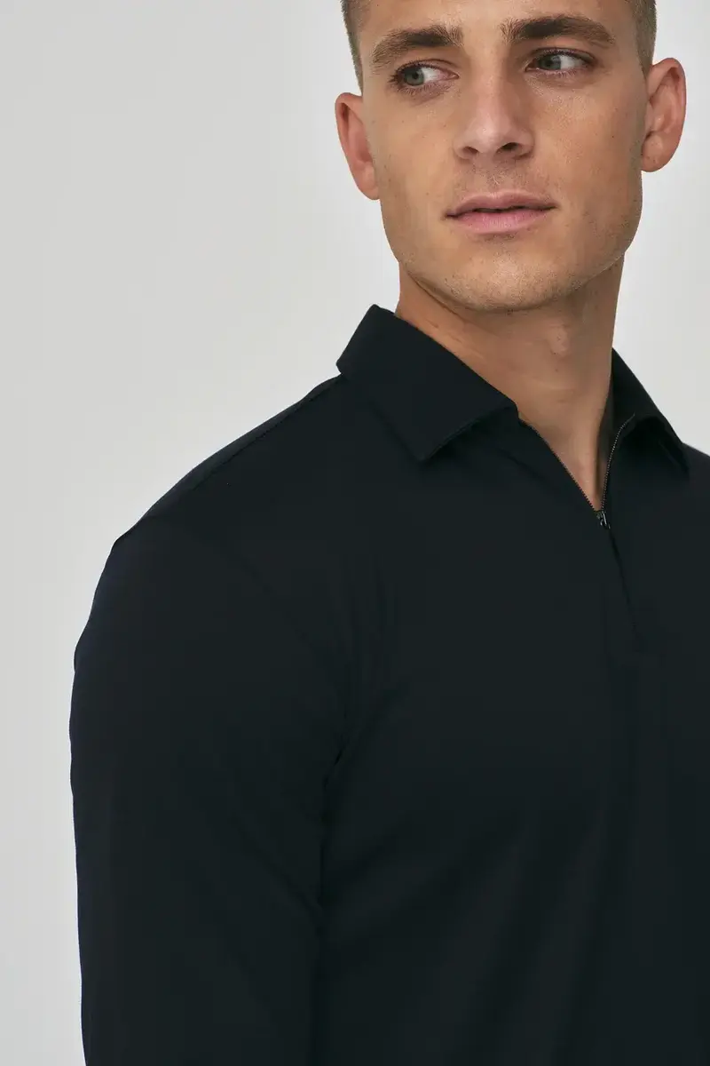 VALENZA Polo PoloZip L/S Navy