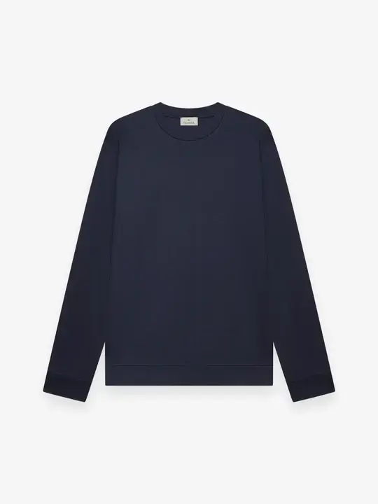 VALENZA Pull Heavy Supima Sweater Navy