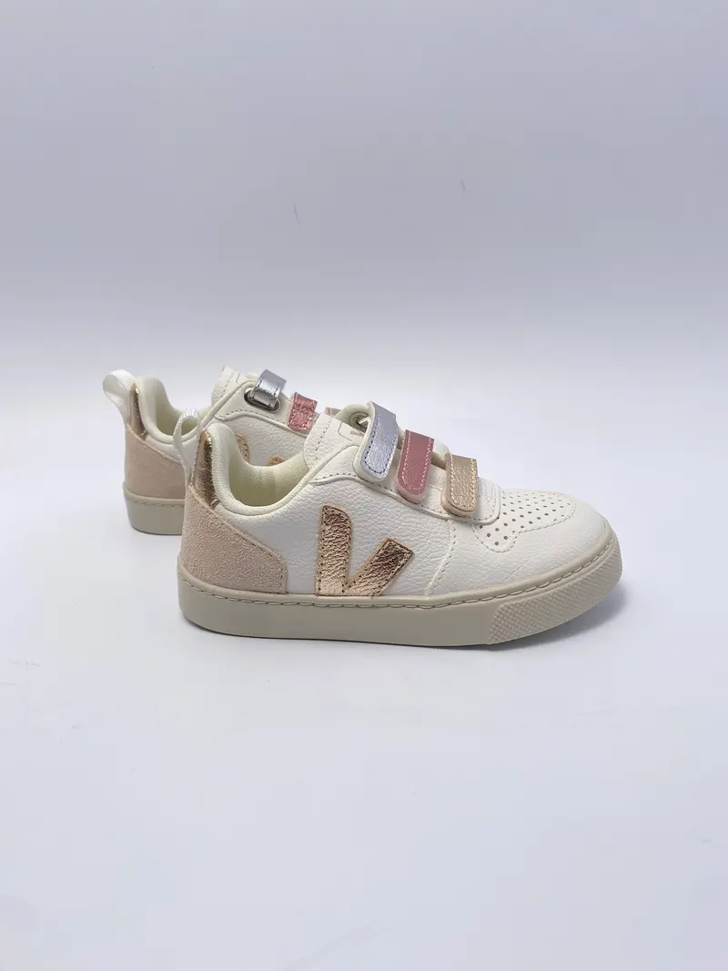 Veja small V-10 multico extra white shiny