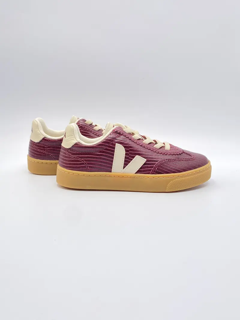 Veja small volley leather amarante pierre natural bordeaux