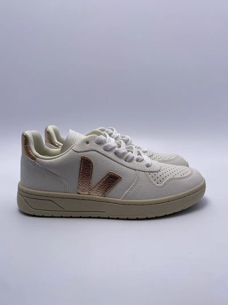 Veja V-10 Chromefree Leather Extra-White/Platine/roze