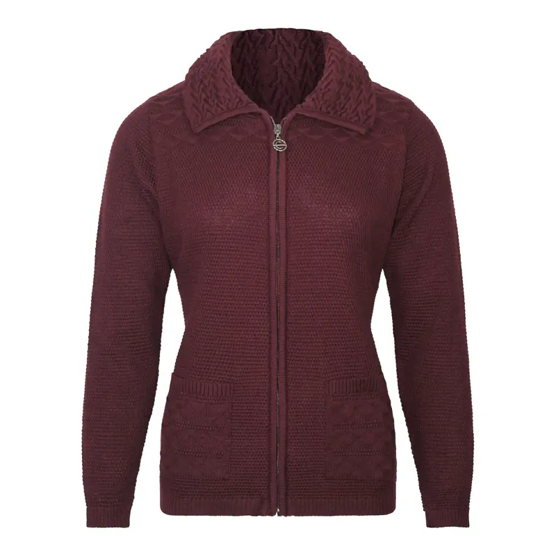 Vest Burgundy Gebreid Structuur