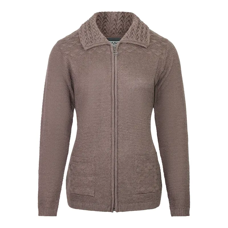 Vest Taupe Gebreid Structuur