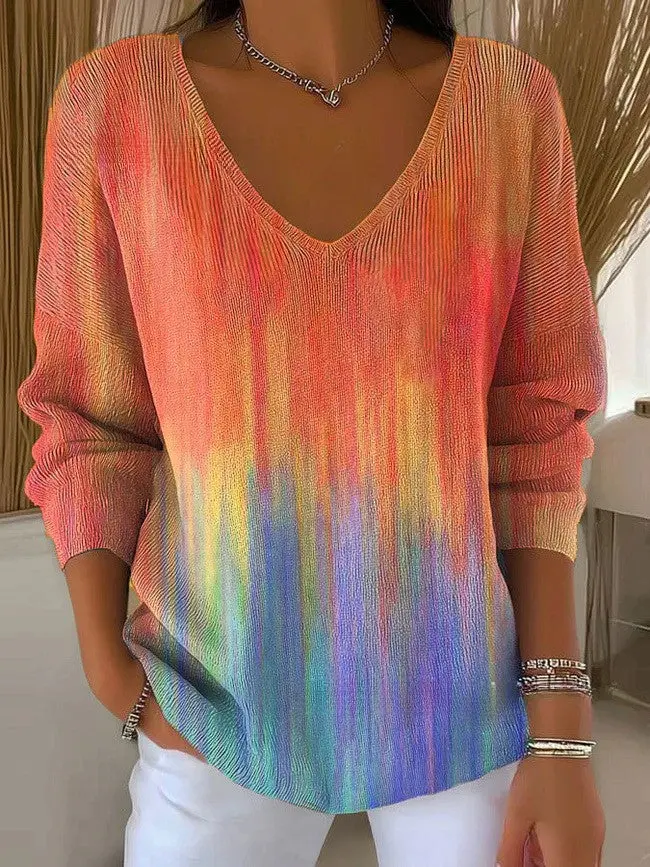 Vianne | Colorful Sweater with V-neck