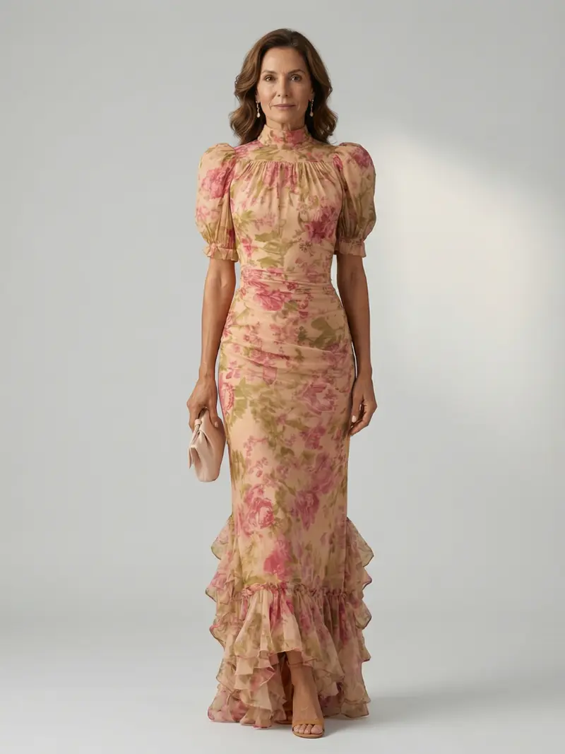 Vianne | Gentle High Neck Maxi Dress