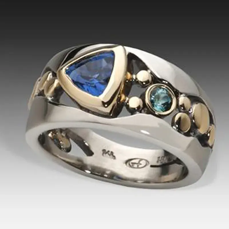 Vintage Blau Kristallring | Shop Nory