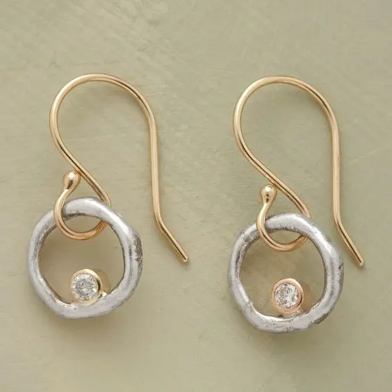 Vintage Gold & Silver Zirkonia Ohrringe | Shop Nory