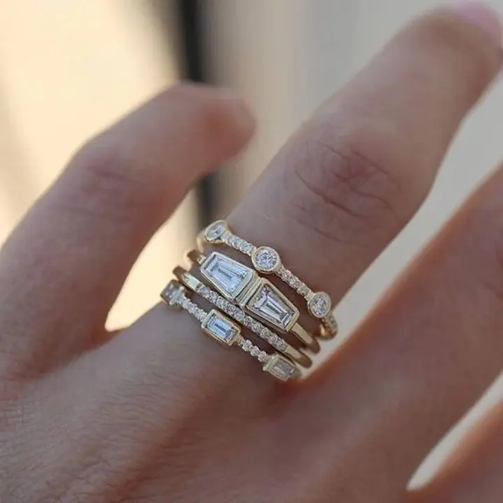 Vintage Gold & Zirkonia Ring Set | Shop Nory