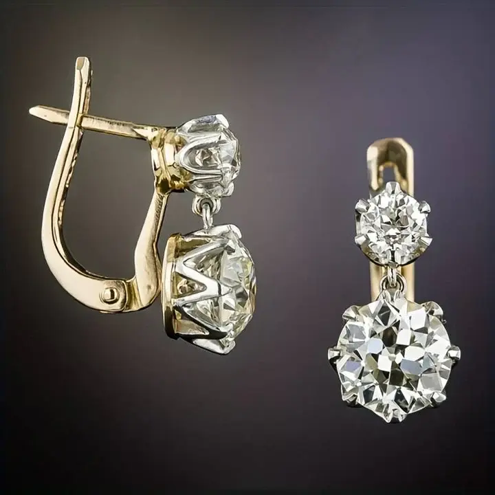Vintage Goldene Zirkonia Ohrringe | Shop Nory