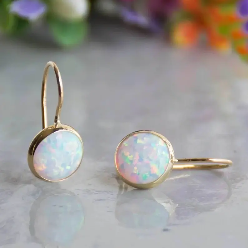 Vintage Opal Stein Gold Ohrringe | Shop Nory
