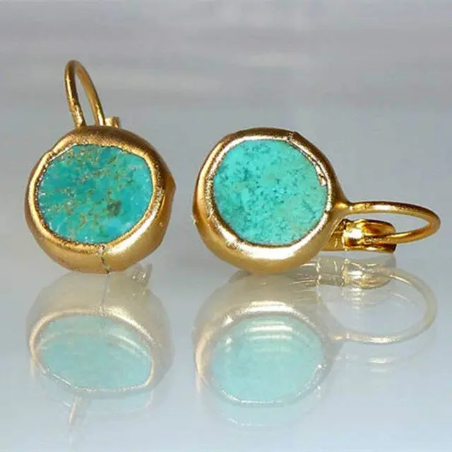 Vintage Türkis Ohrringe in Gold | Shop Nory