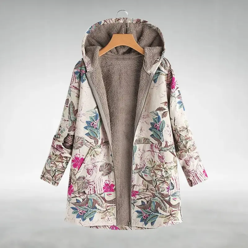 Vionara™ | Elegant Floral Fleece Jacket
