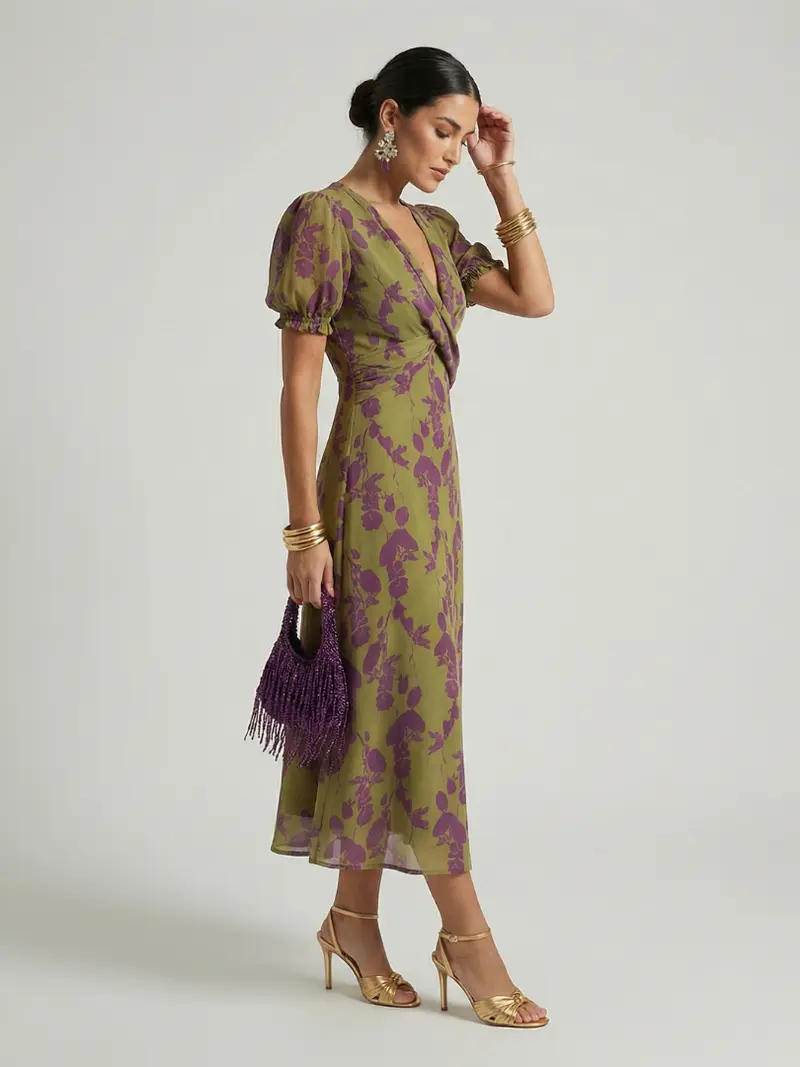 Virel | Entspanntes Blumen-Midi-Kleid