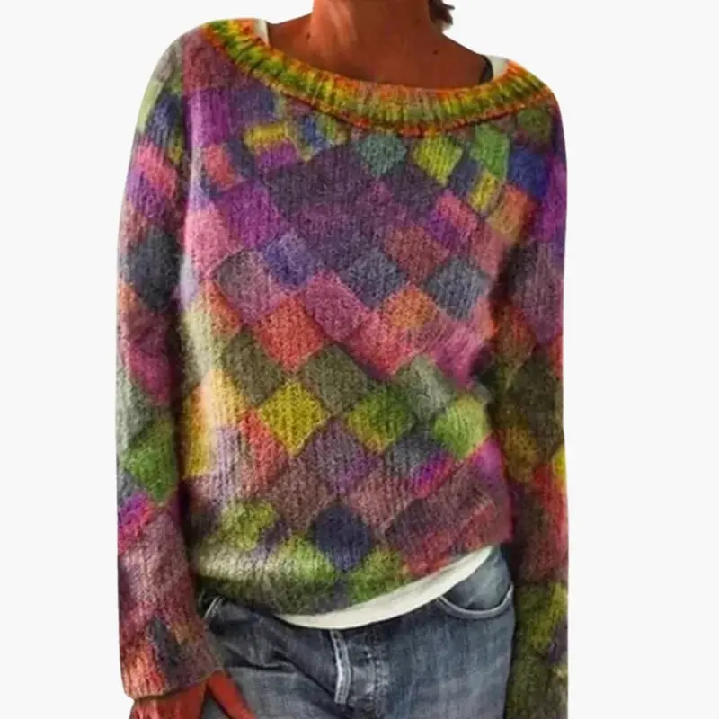 Viviana - Pull Femme avec Col Rond et Manches Longues