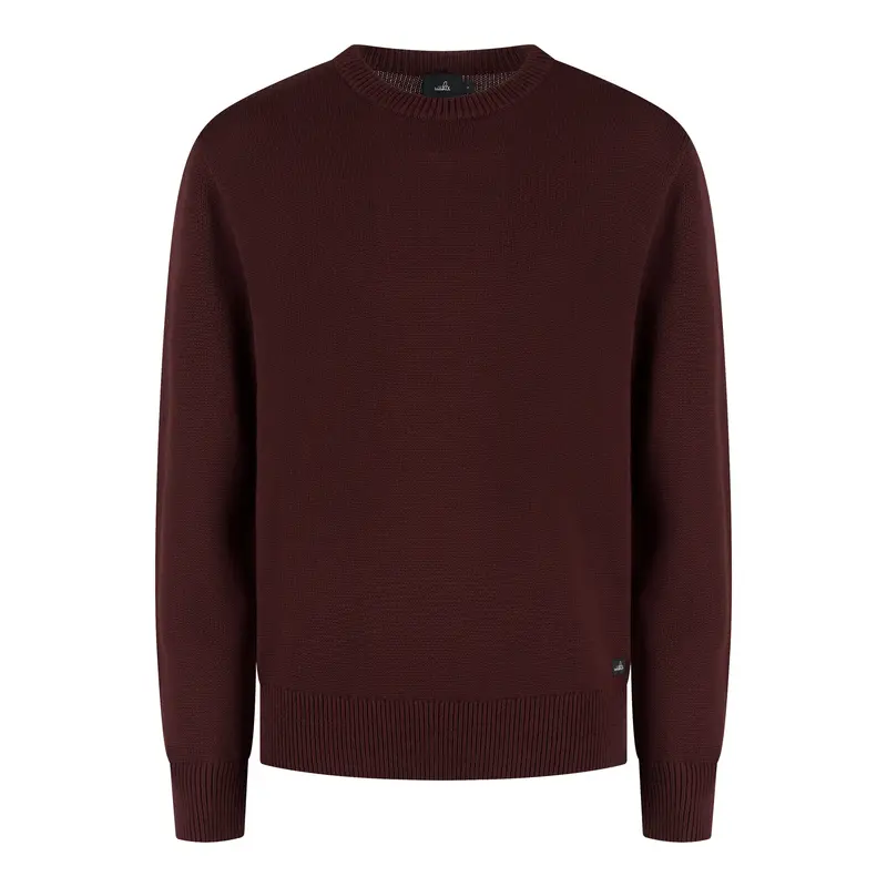 Wahts Burns Cotton Merino Heavy Knit Pullover - Bordeauxrood
