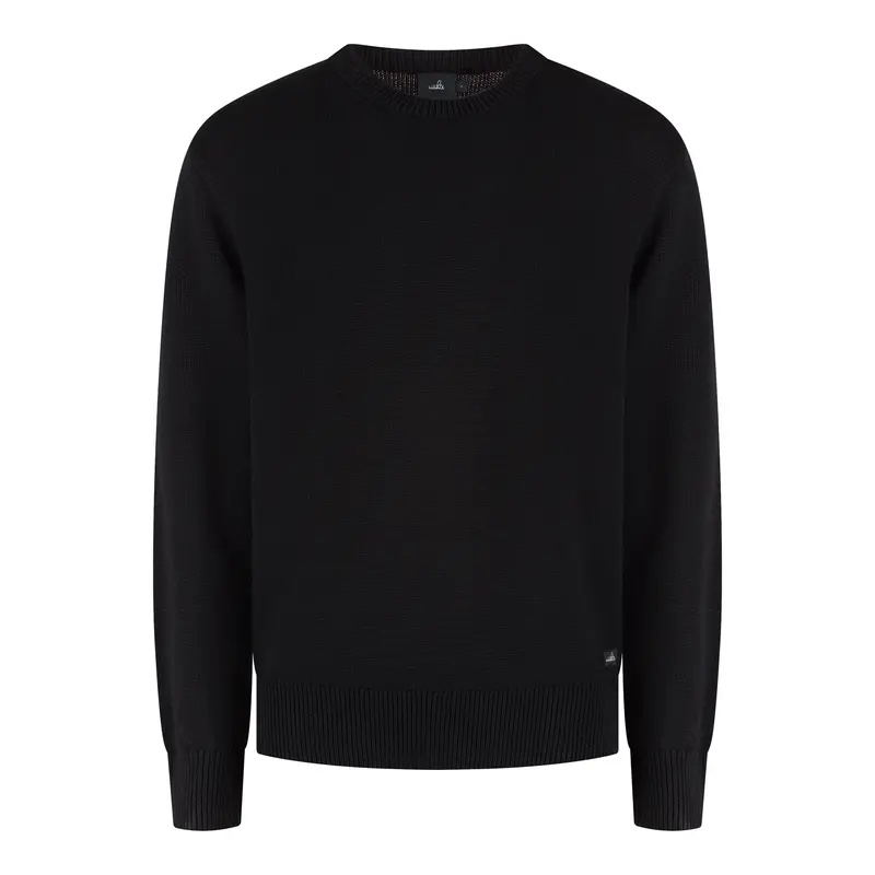 Wahts Burns Cotton Merino Heavy Knit Pullover - Zwart