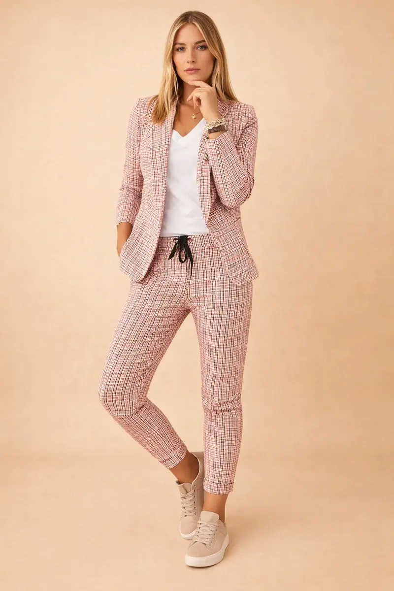 Wanda | Damski komplet casualowy z marynarką i spodniami, stylowy dwuczęściowy