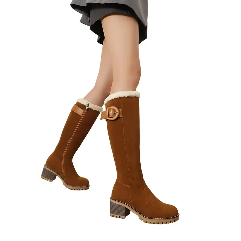 Women Boots | High Shaft with Side Zip and Buckle Strap