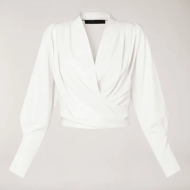 Women's Blouse — V-Neck Regular Fit Structured Waistline
