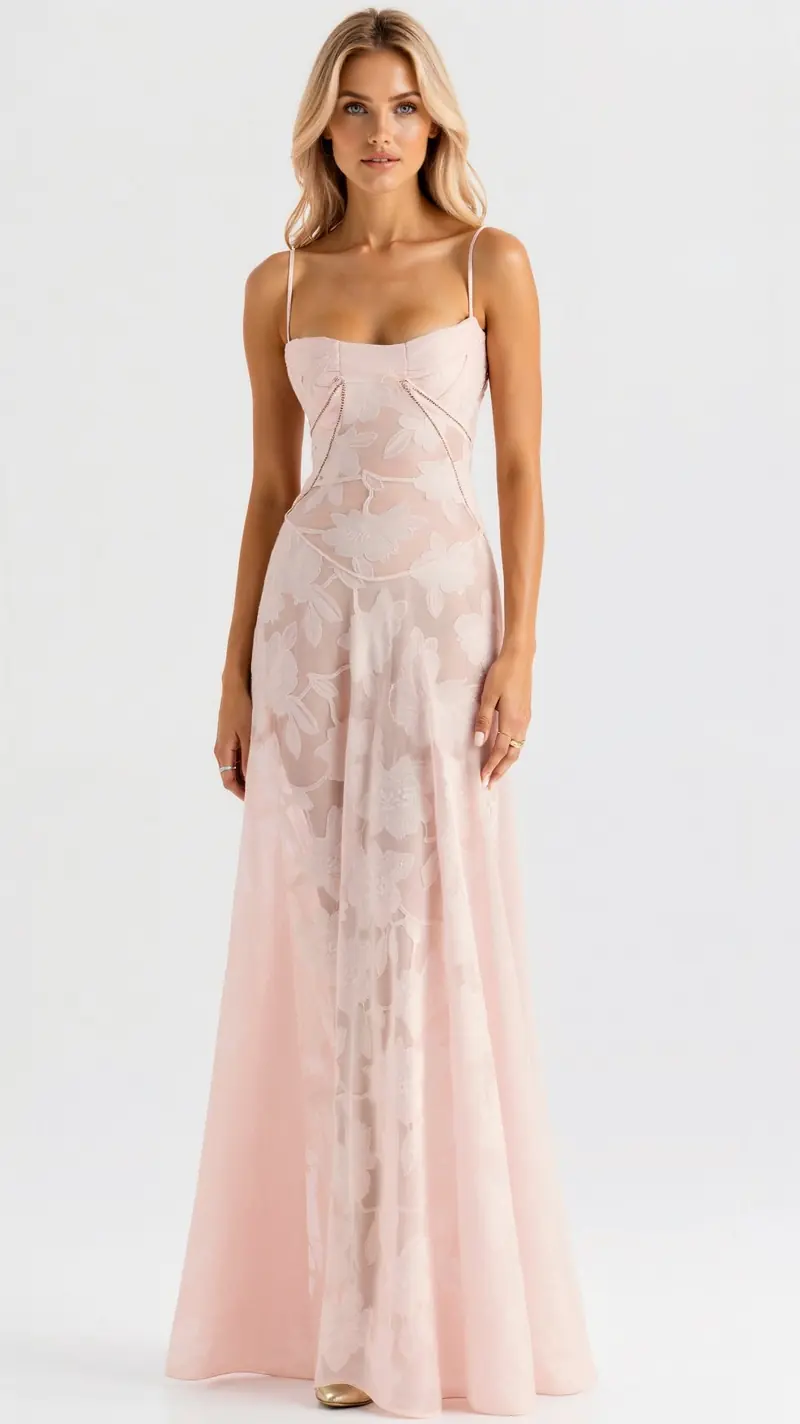 Women's Maxi Dress — Spaghetti Strap Corset Bodice Design