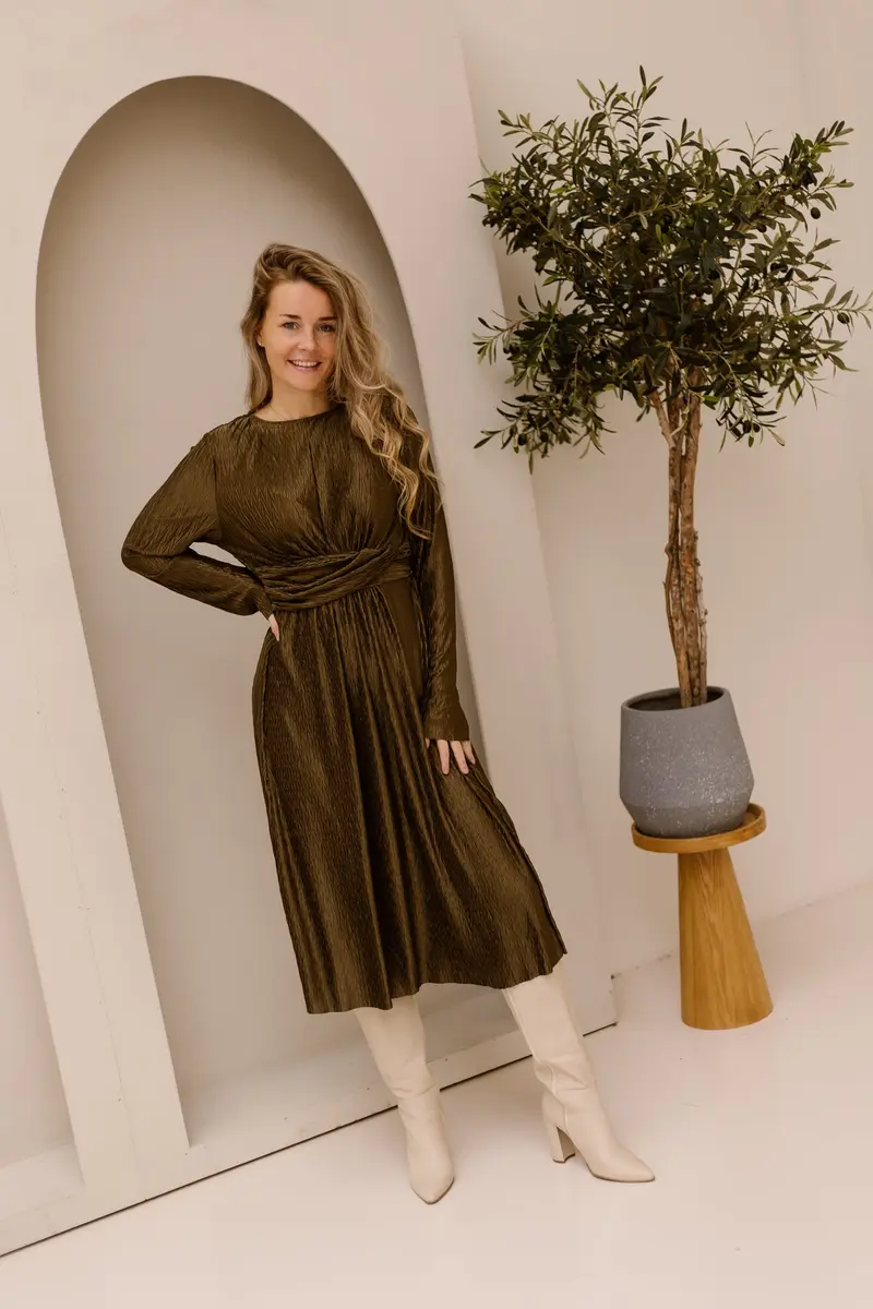 YASOtolinda LS Midi Dress Capers