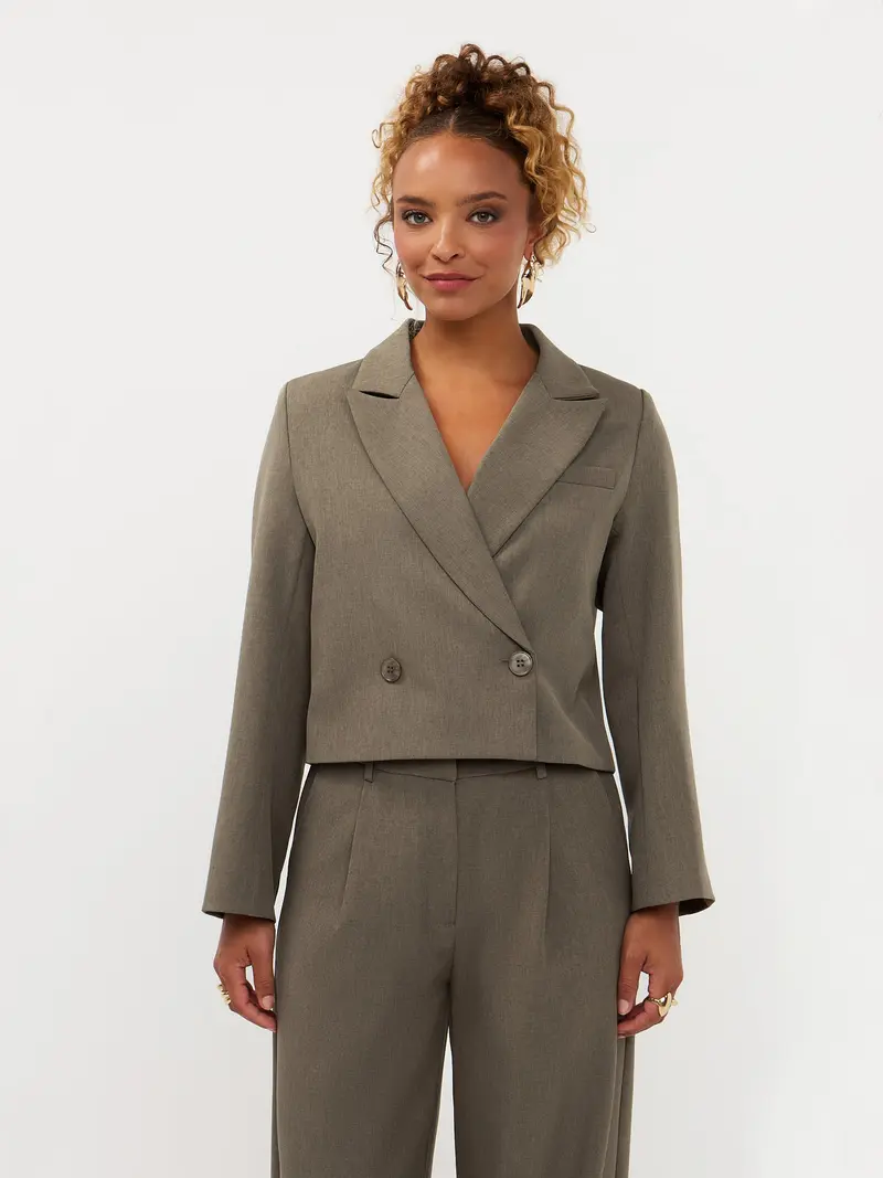 Ydence Blazer olijf groen taupe model Ayla Dusty olive