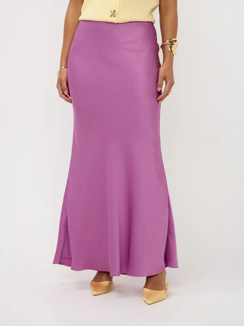 Ydence rok satijn look paars roze model Skirt Rae Pink purple