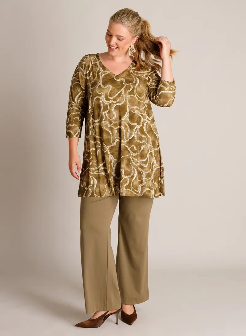 Yest Curve (Yesta) broek olijf grijs groen model Tasya grey olive A006482 lengte 30
