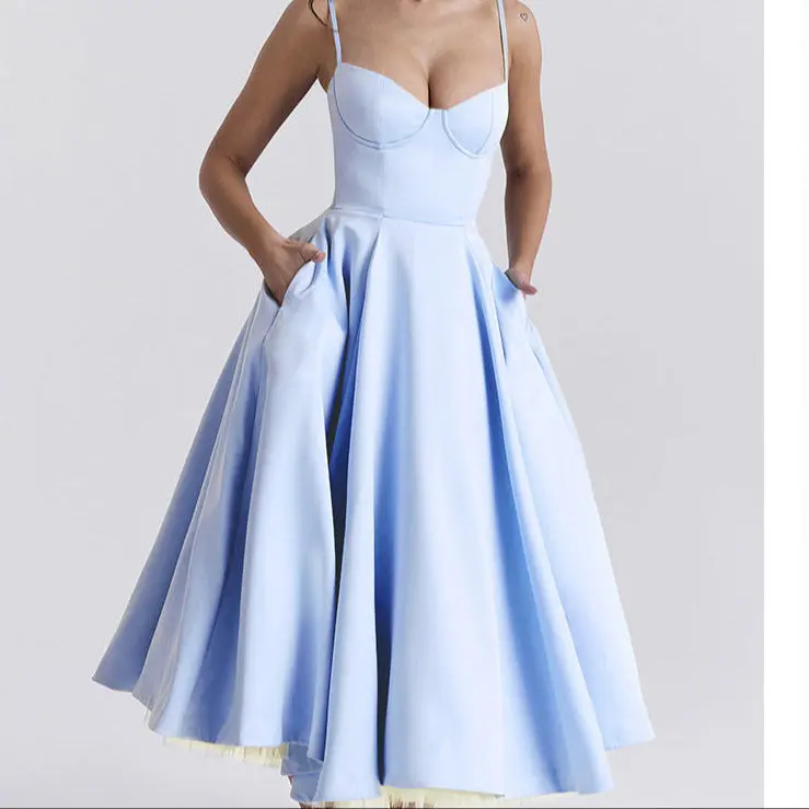 YLIANA | Romantisches Sommer Midi Kleid