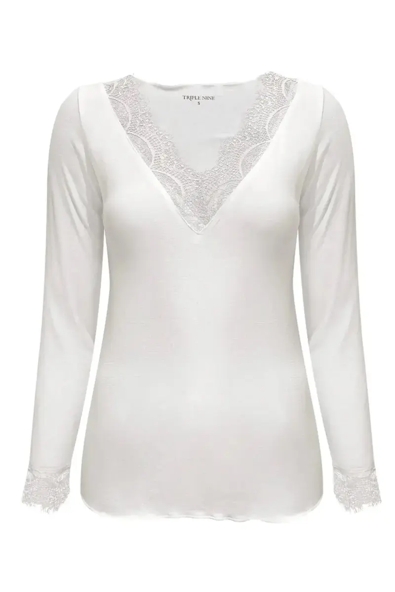 Zachte Cashmere Top met kant
