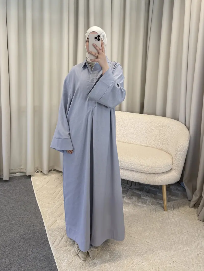 ZEINA LINEN DRESS LIGHTBLUE