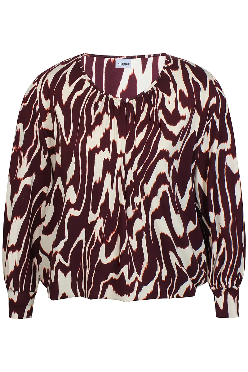 Zhenzi blouse bordeaux print met offwhite Karol 1436