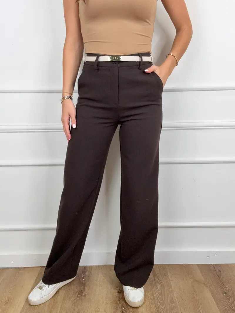 Zoe Pantalon Bruin Extra Long