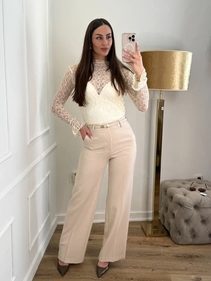 Zoe Pantalon Extra lang beige