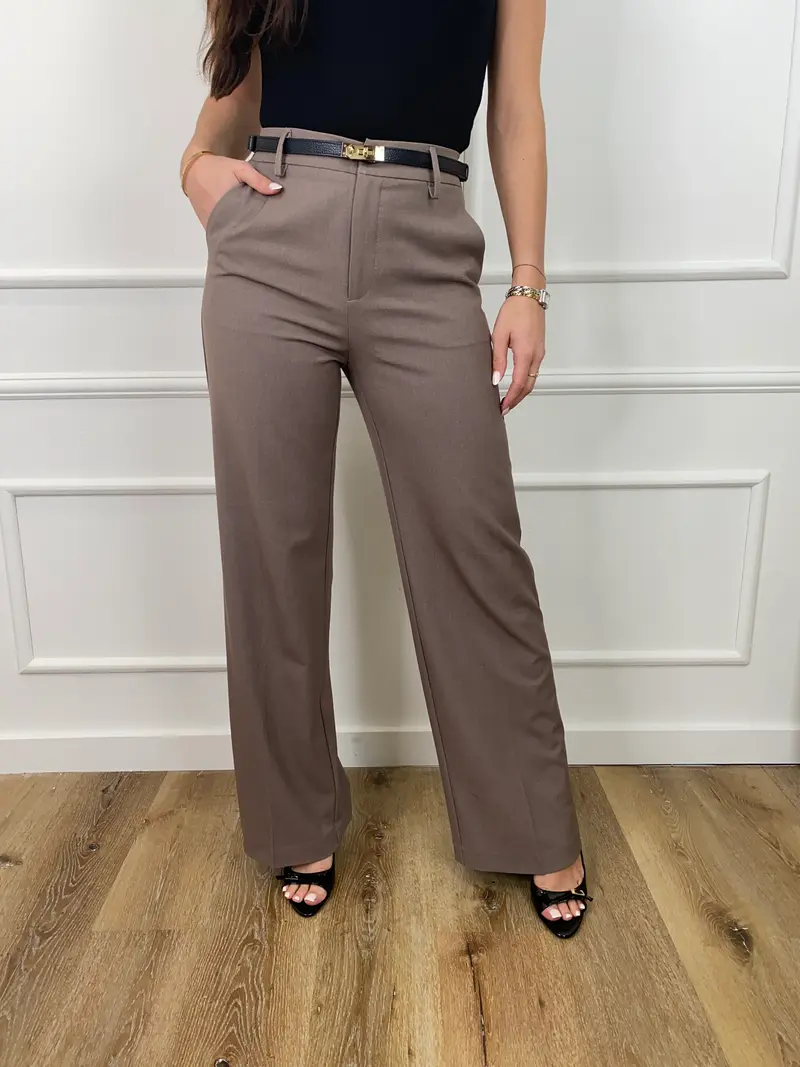 Zoe Pantalon Taupe Extra Lang