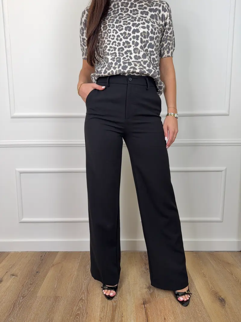 Zoe Pantalon Zwart Extra Lang